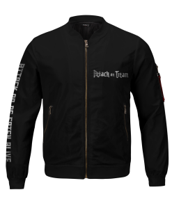 Attack On Titan Jackets - Attack Or Be Eaten Alive Bomber Jacket FH0709 2 - Gear Anime BomberJacketIAttackOrBeEatenAlive 01 front - Gear Anime