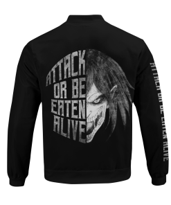 Attack On Titan Jackets - Attack Or Be Eaten Alive Bomber Jacket FH0709 7 - Gear Anime BomberJacketIAttackOrBeEatenAlive 06 back - Gear Anime