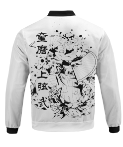 Demon Slayer Jackets - Doma B&W Bomber Jacket FH0709 7 - Gear Anime BomberJacketIDomaB W 06 back - Gear Anime