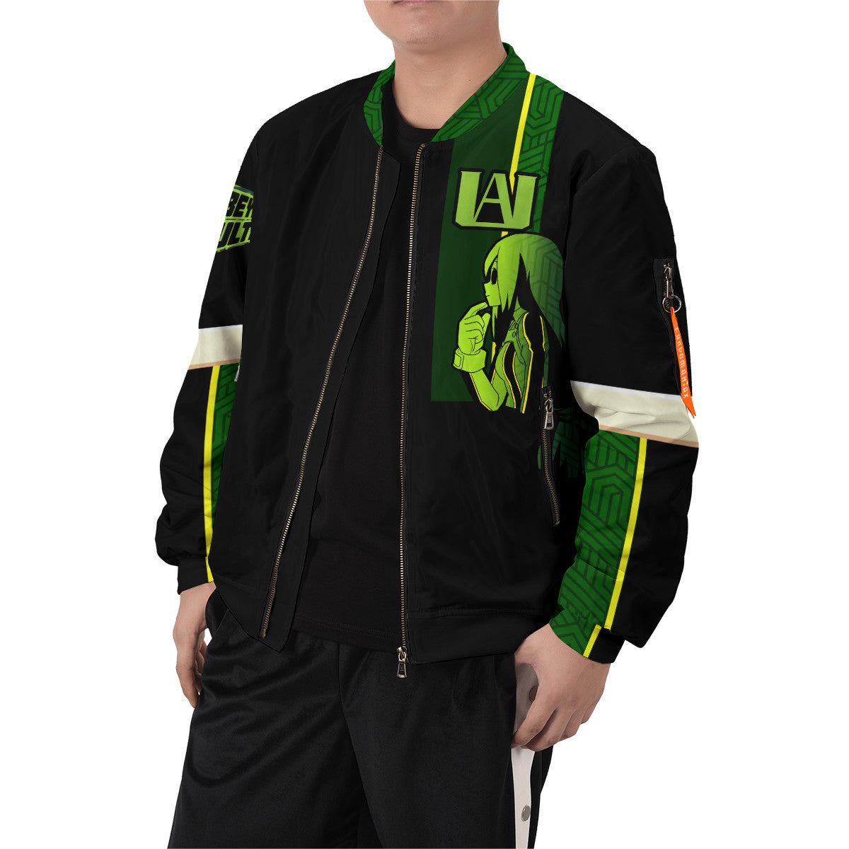 BomberJacketIFrogHeroTsuyu-07-boymodelfront BomberJacketIFrogHeroTsuyu 07 boymodelfront - Gear Anime