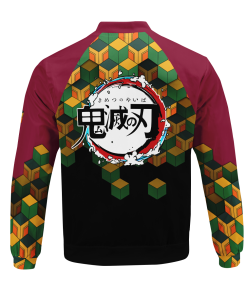 Demon Slayer Jackets - Giyu Jersey Bomber Jacket FH0709 7 - Gear Anime BomberJacketIGiyuJersey 06 back - Gear Anime