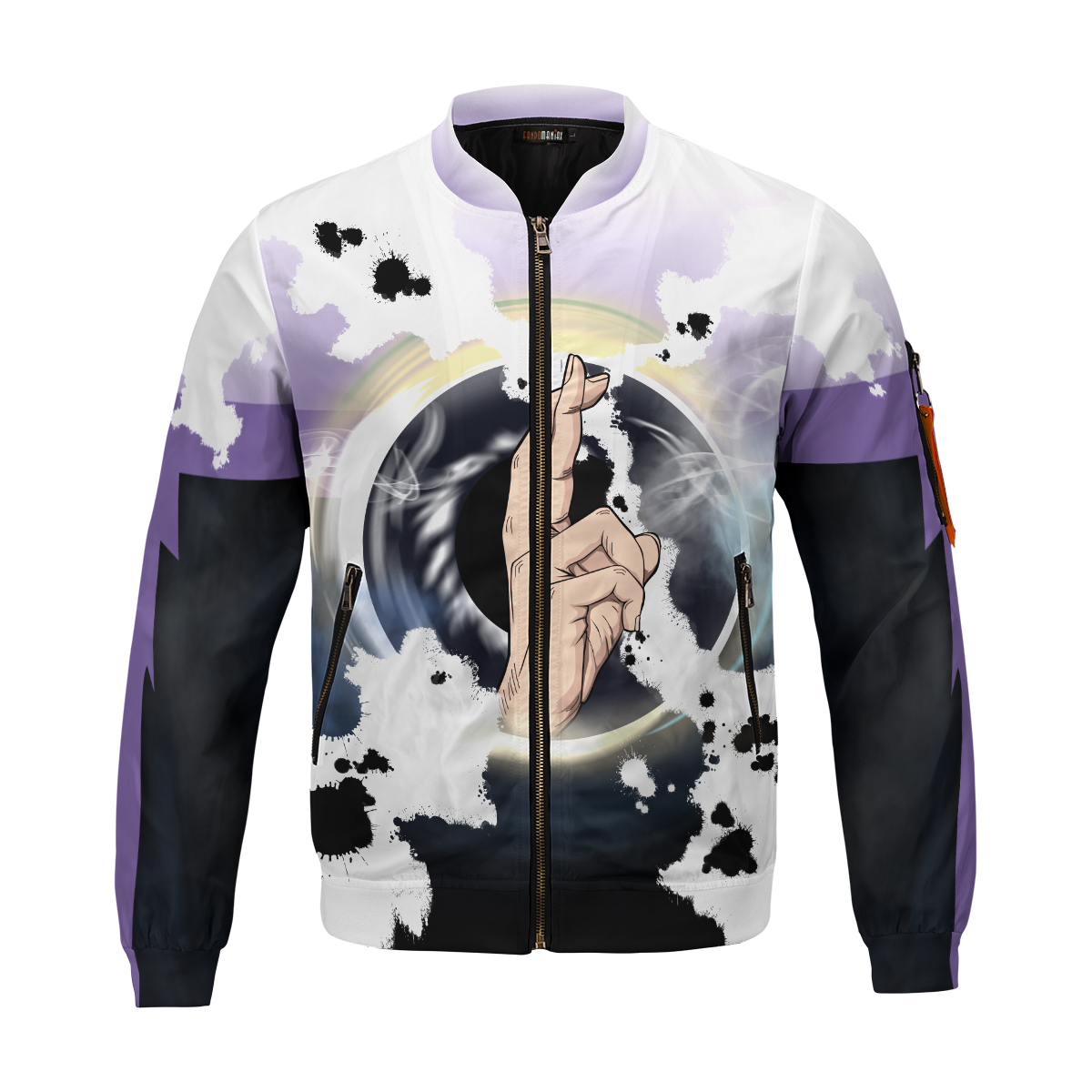 BomberJacketIGojoCursedEyes-01-front BomberJacketIGojoCursedEyes 01 front - Gear Anime