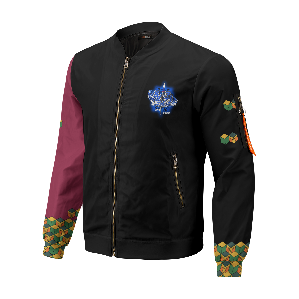 BomberJacketIHashiraGiyuStwear-02-hpleft BomberJacketIHashiraGiyuStwear 02 hpleft - Gear Anime