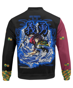 Demon Slayer Jackets - Hashira Giyu Stwear Bomber Jacket FH0709 7 - Gear Anime BomberJacketIHashiraGiyuStwear 06 back - Gear Anime