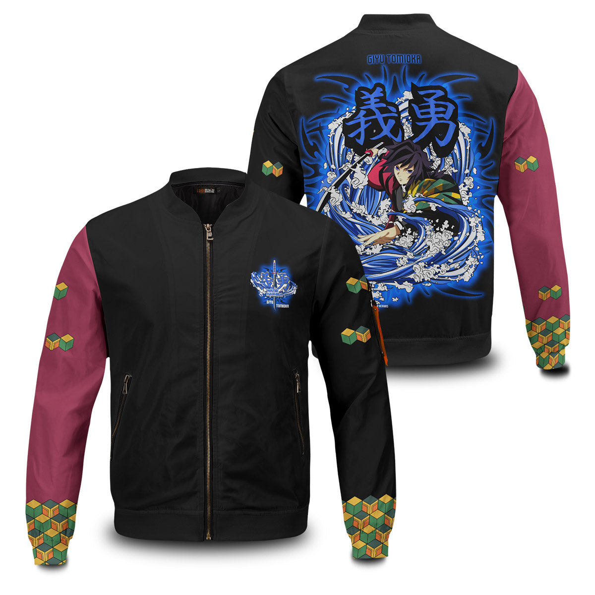 Demon Slayer Jackets - Hashira Giyu Stwear Bomber Jacket FH0709 8 - Gear Anime BomberJacketIHashiraGiyuStwear googlead 2sidescopy - Gear Anime
