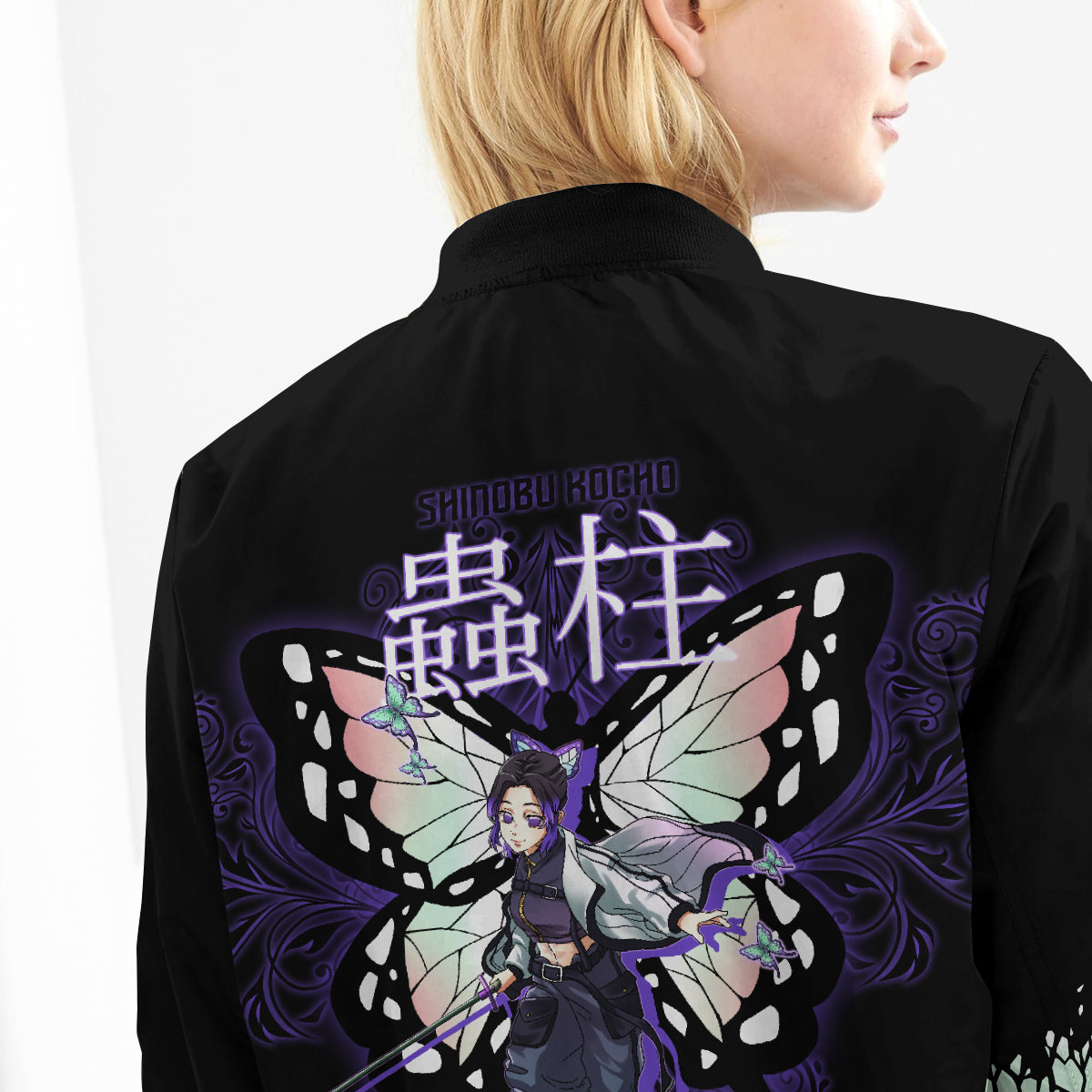 BomberJacketIHashiraShinobuStwear-10-girlmodelback BomberJacketIHashiraShinobuStwear 10 girlmodelback - Gear Anime