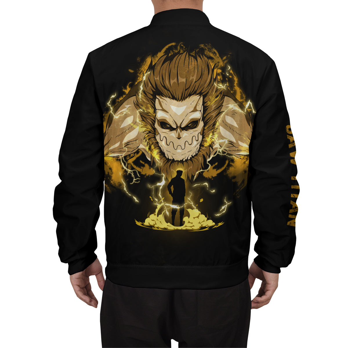 BomberJacketIJawTitanSpirit-08-boymodelback BomberJacketIJawTitanSpirit 08 boymodelback - Gear Anime