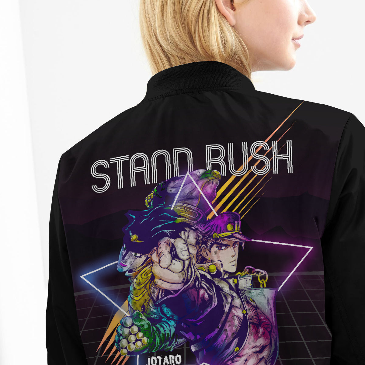 BomberJacketIJotaroRetro-10-girlmodelback BomberJacketIJotaroRetro 10 girlmodelback - Gear Anime