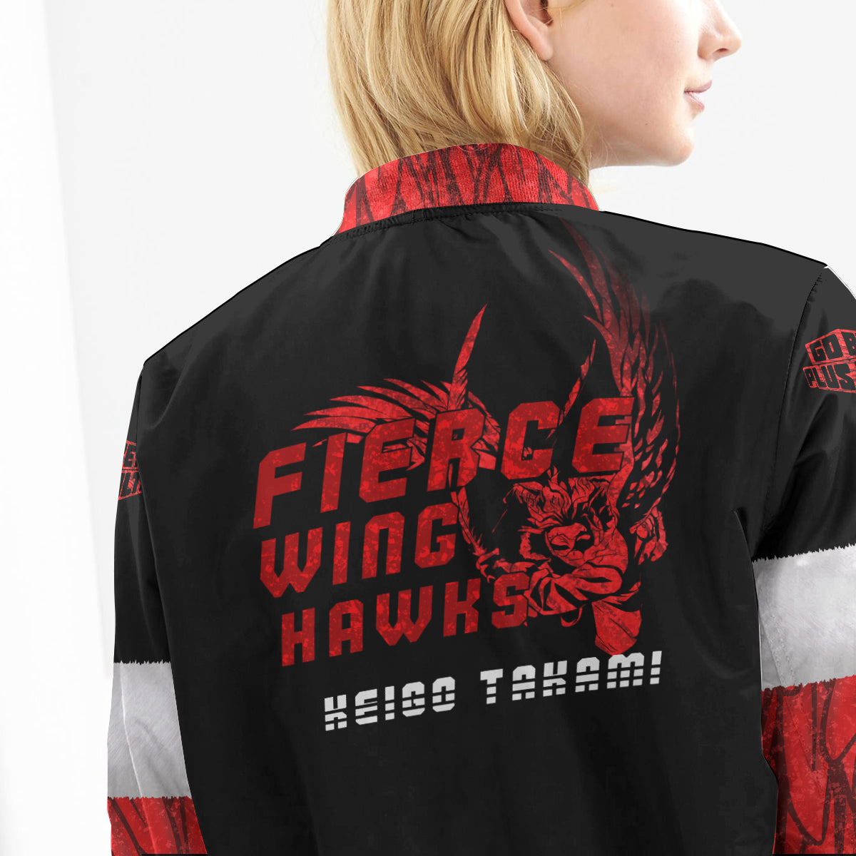 BomberJacketIKeigoTakamiHawks-10-girlmodelback BomberJacketIKeigoTakamiHawks 10 girlmodelback - Gear Anime