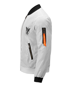 Demon Slayer Jackets - Kyojuro B&W Bomber Jacket FH0709 5 - Gear Anime BomberJacketIKyojuroB W 04 leftsideview - Gear Anime