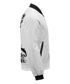 Demon Slayer Jackets - Kyojuro B&W Bomber Jacket FH0709 6 - Gear Anime BomberJacketIKyojuroB W 05 rightsideview - Gear Anime