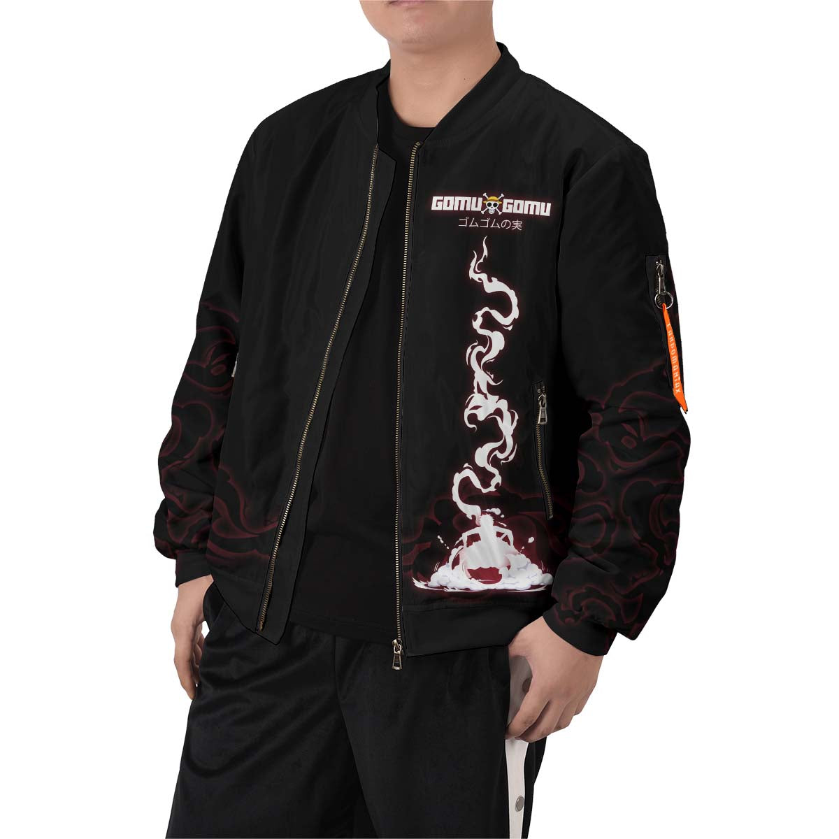 BomberJacketILuffySpirit-07-boymodelfront BomberJacketILuffySpirit 07 boymodelfront - Gear Anime