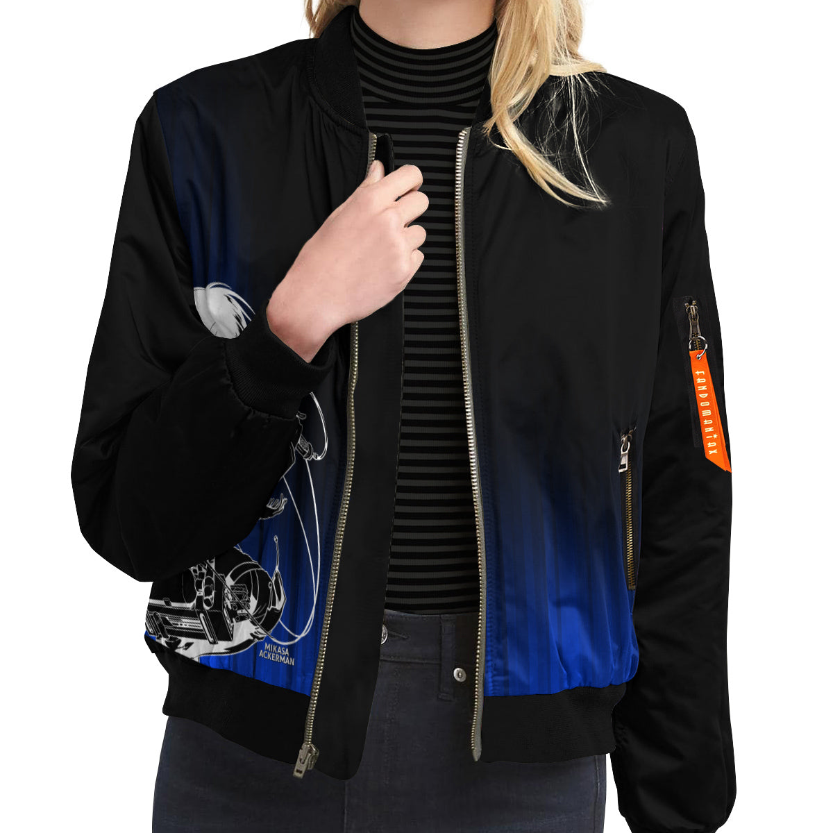 BomberJacketIMikasaSemblance-09-girlmodelfront BomberJacketIMikasaSemblance 09 girlmodelfront - Gear Anime