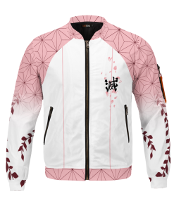 Demon Slayer Jackets - Nezuko Jersey Bomber Jacket FH0709 2 - Gear Anime BomberJacketINezukoJersey 01 front - Gear Anime
