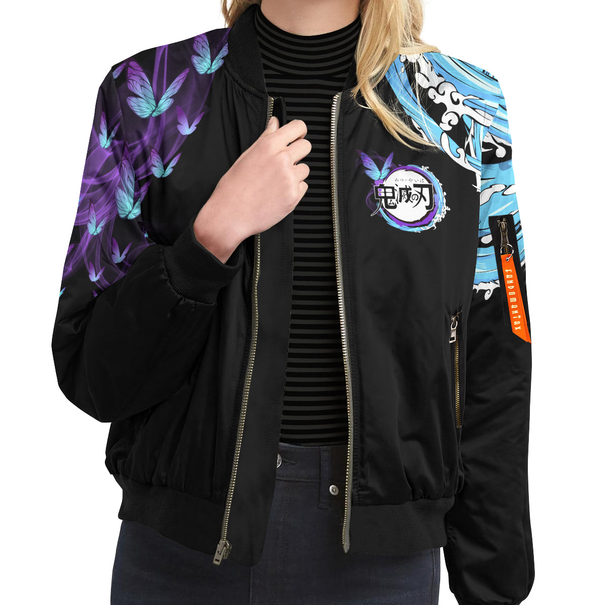 BomberJacketIYinYangGiyuShinobu-09-girlmodelfront BomberJacketIYinYangGiyuShinobu 09 girlmodelfront - Gear Anime