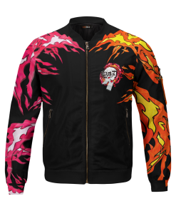 Demon Slayer Jackets - Yin Yang Tanjiro Nezuko Bomber Jacket FH0709 2 - Gear Anime BomberJacketIYinYangTanjiroNezuko 01 front - Gear Anime