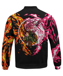 Demon Slayer Jackets - Yin Yang Tanjiro Nezuko Bomber Jacket FH0709 7 - Gear Anime BomberJacketIYinYangTanjiroNezuko 06 back - Gear Anime