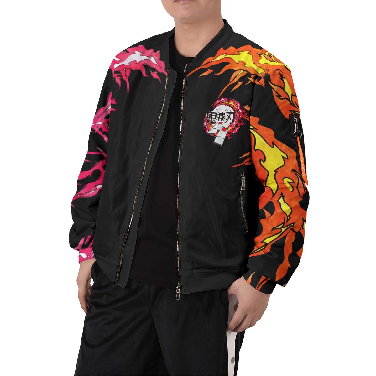 BomberJacketIYinYangTanjiroNezuko-07-boymodelfront BomberJacketIYinYangTanjiroNezuko 07 boymodelfront - Gear Anime