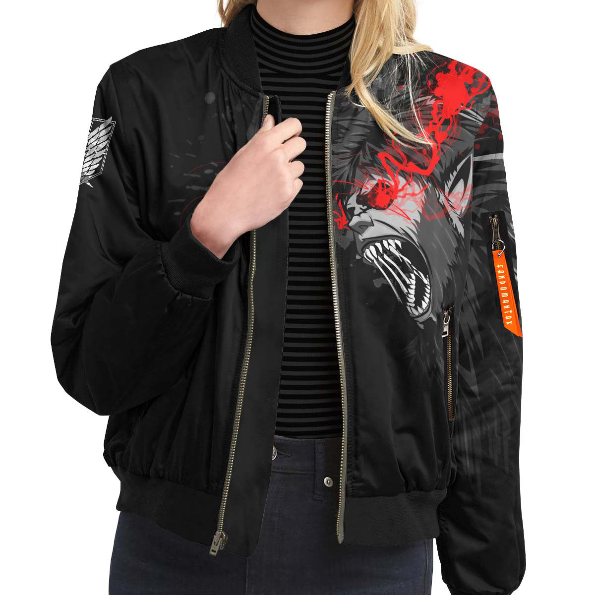 BomberJacketIZekeSummoningTitan-09-girlmodelfront BomberJacketIZekeSummoningTitan 09 girlmodelfront - Gear Anime