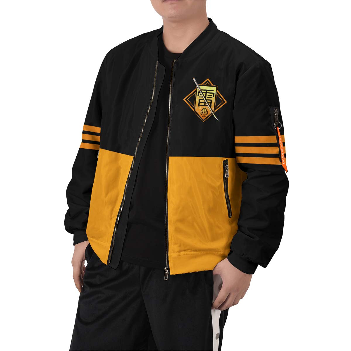 BomberJacketIZenitsuStwear-07-boymodelfront BomberJacketIZenitsuStwear 07 boymodelfront - Gear Anime