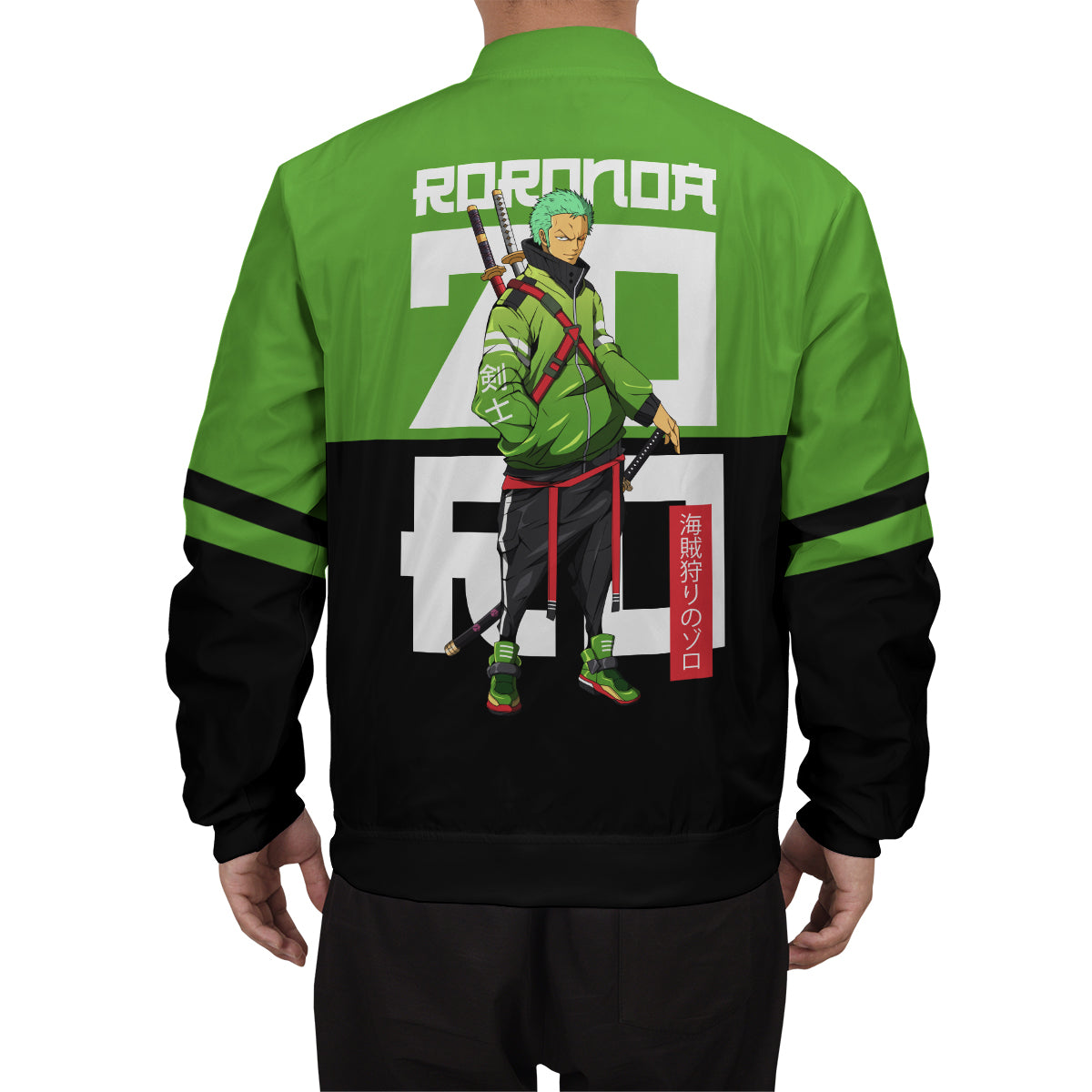 BomberJacketIZoroSamuraiStWear-08-boymodelback BomberJacketIZoroSamuraiStWear 08 boymodelback - Gear Anime