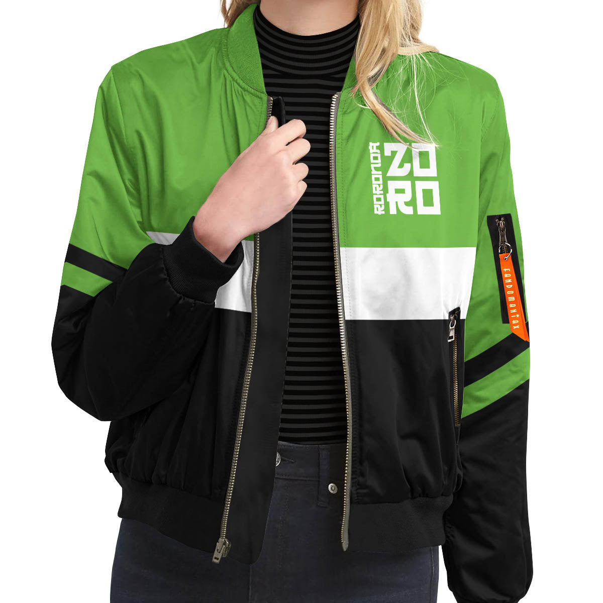 BomberJacketIZoroSamuraiStWear-09-girlmodelfront BomberJacketIZoroSamuraiStWear 09 girlmodelfront - Gear Anime