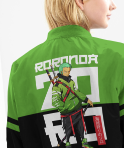 One Piece Jackets - Zoro Samurai StWear Bomber Jacket FH0709 11 - Gear Anime BomberJacketIZoroSamuraiStWear 10 girlmodelback - Gear Anime