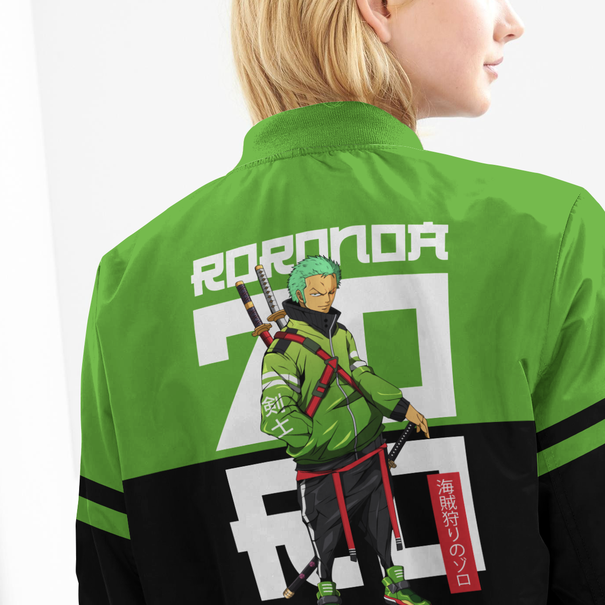 BomberJacketIZoroSamuraiStWear-10-girlmodelback BomberJacketIZoroSamuraiStWear 10 girlmodelback - Gear Anime