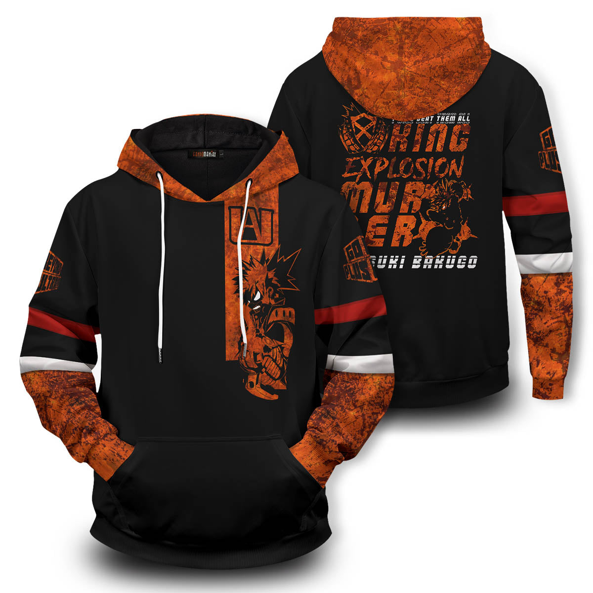 MHA Hoodies - Katsuki Bakugou Unisex Pullover Hoodie FH0709 6 - Gear Anime PulloverHoodieIKatsukiBakugou 01 2sides Googleadcopy - Gear Anime