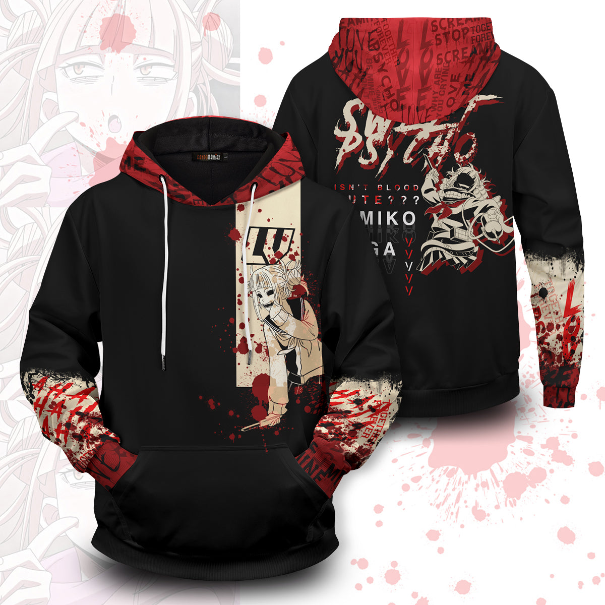 PulloverHoodieIYandereToga-01-2sides-WEBad PulloverHoodieIYandereToga 01 2sides WEBad - Gear Anime