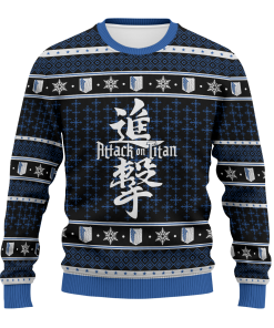 Black Clover Sweaters - Attack On Titan Sweaters - Attack on Titan Unisex Wool Sweater FH0709 2 - Gear Anime SweaterlAttackonTitan 01 - Gear Anime