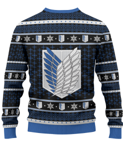 Black Clover Sweaters - Attack On Titan Sweaters - Attack on Titan Unisex Wool Sweater FH0709 3 - Gear Anime SweaterlAttackonTitan 02 - Gear Anime