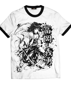 Demon Slayer T-Shirts - Giyu B&W Unisex T-Shirt FH0709 2 - Gear Anime T ShirtIGiyuB W 01 front - Gear Anime