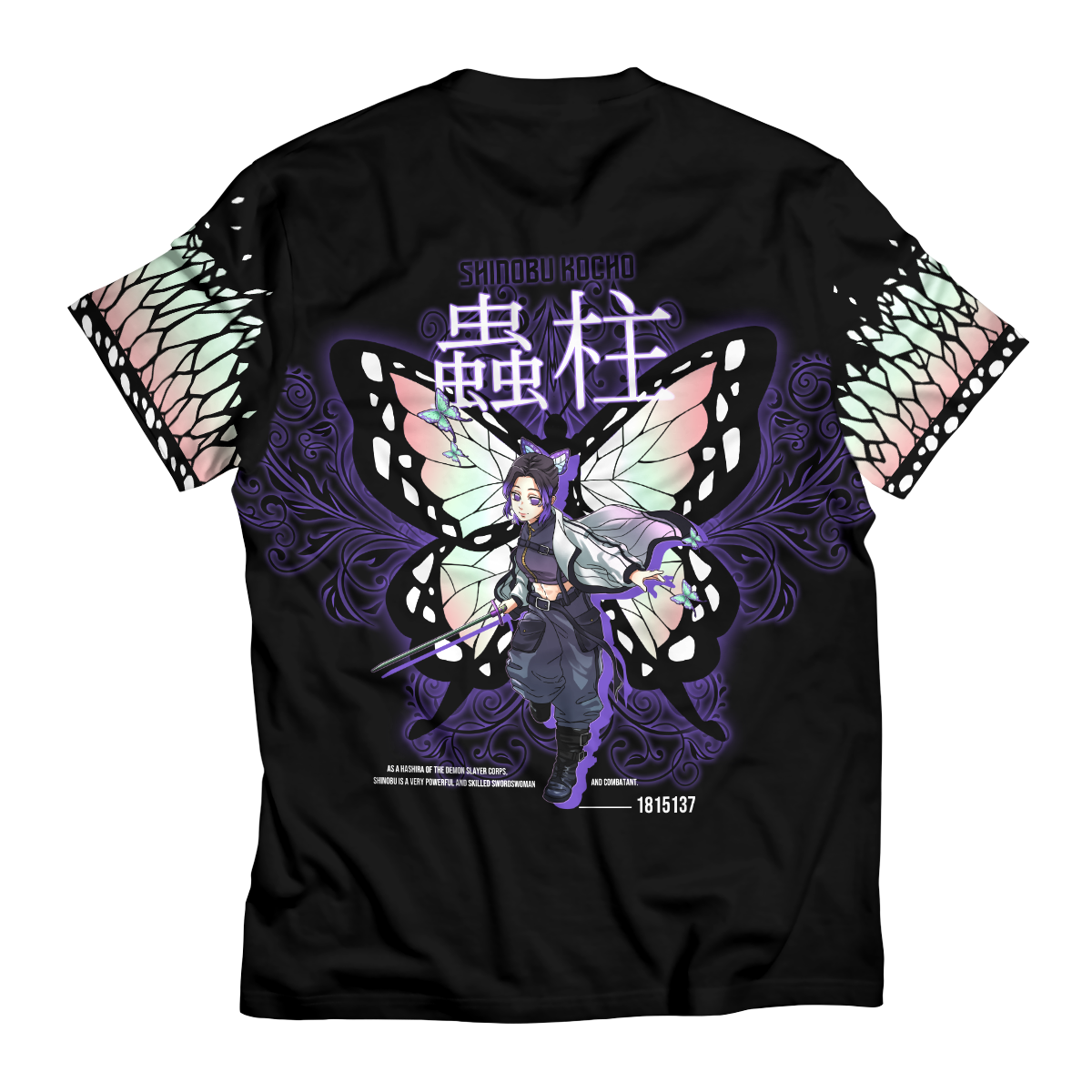 T-ShirtIHashiraShinobuStwear-02-back T ShirtIHashiraShinobuStwear 02 back - Gear Anime