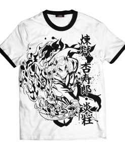 Demon Slayer T-Shirts - Kyojuro B&W Unisex T-Shirt FH0709 2 - Gear Anime T ShirtIKyojuroB W 01 front - Gear Anime