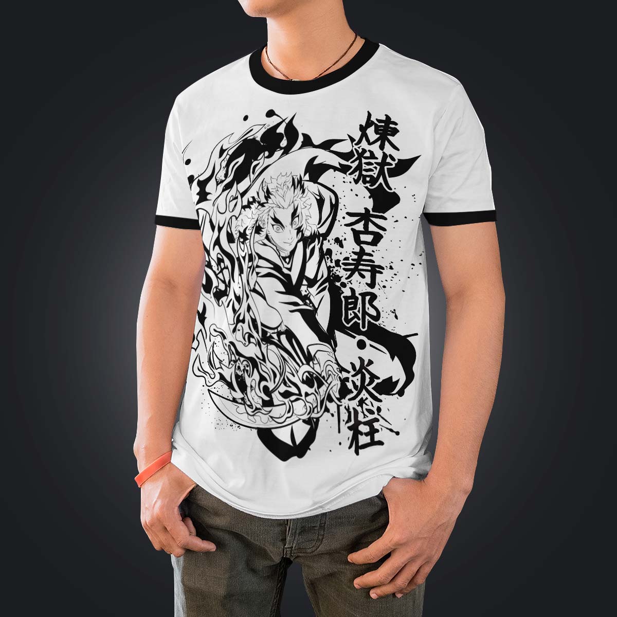 T-ShirtIKyojuroB_W-04 T ShirtIKyojuroB W 04 - Gear Anime