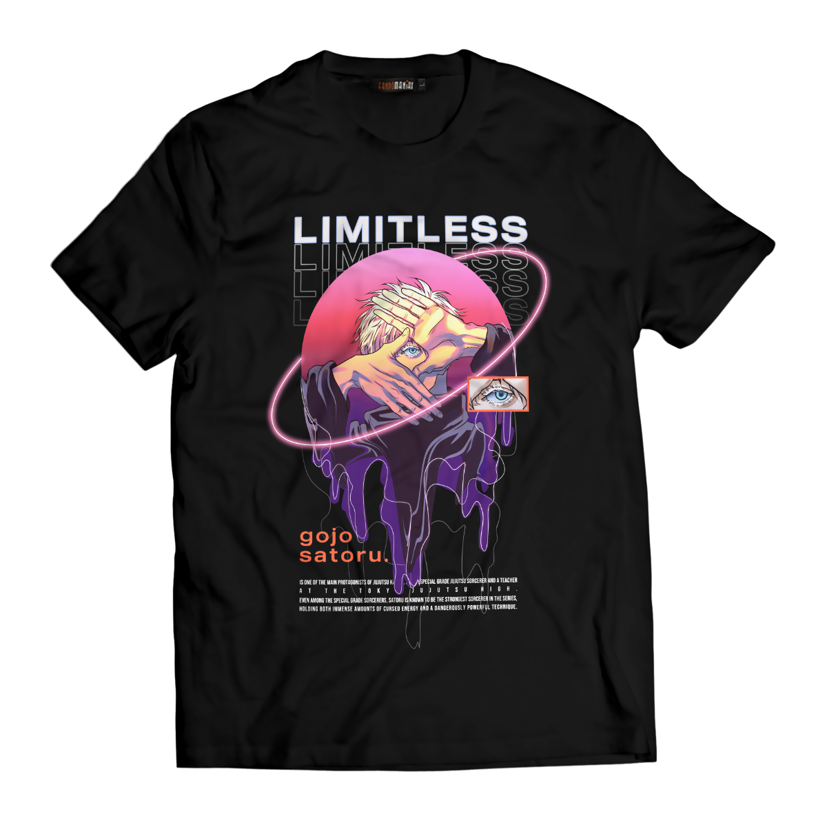 T-ShirtIRetroGojo-01-front T ShirtIRetroGojo 01 front - Gear Anime