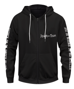 Attack On Titan Hoodies - Attack Or Be Eaten Alive Unisex Zipped Hoodie FH0709 3 - Gear Anime ZippedHoodieIAttackOrBeEatenAlive 02 front2 - Gear Anime