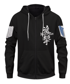 ZippedHoodieIAttackonTitan 02 front2 - Gear Anime