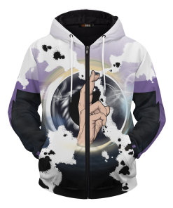 Jujutsu Kaisen Hoodies - Gojo Cursed Eyes Unisex Zipped Hoodie FH0709 2 - Gear Anime ZippedHoodieIGojoCursedEyes 01 front1 - Gear Anime
