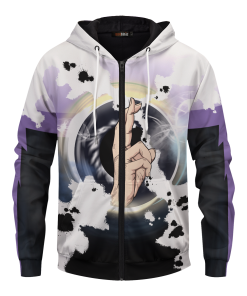 Jujutsu Kaisen Hoodies - Gojo Cursed Eyes Unisex Zipped Hoodie FH0709 3 - Gear Anime ZippedHoodieIGojoCursedEyes 02 front2 - Gear Anime
