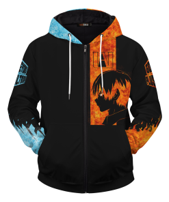 MHA Hoodies - Todoroki Shoto Unisex Zipped Hoodie FH0709 3 - Gear Anime ZippedHoodieITodorokiShoto 01 front1 - Gear Anime