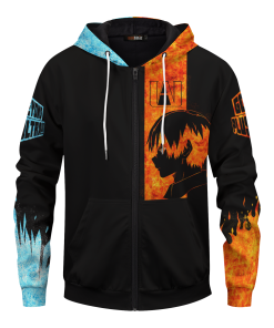 MHA Hoodies - Todoroki Shoto Unisex Zipped Hoodie FH0709 2 - Gear Anime ZippedHoodieITodorokiShoto 02 front2 - Gear Anime