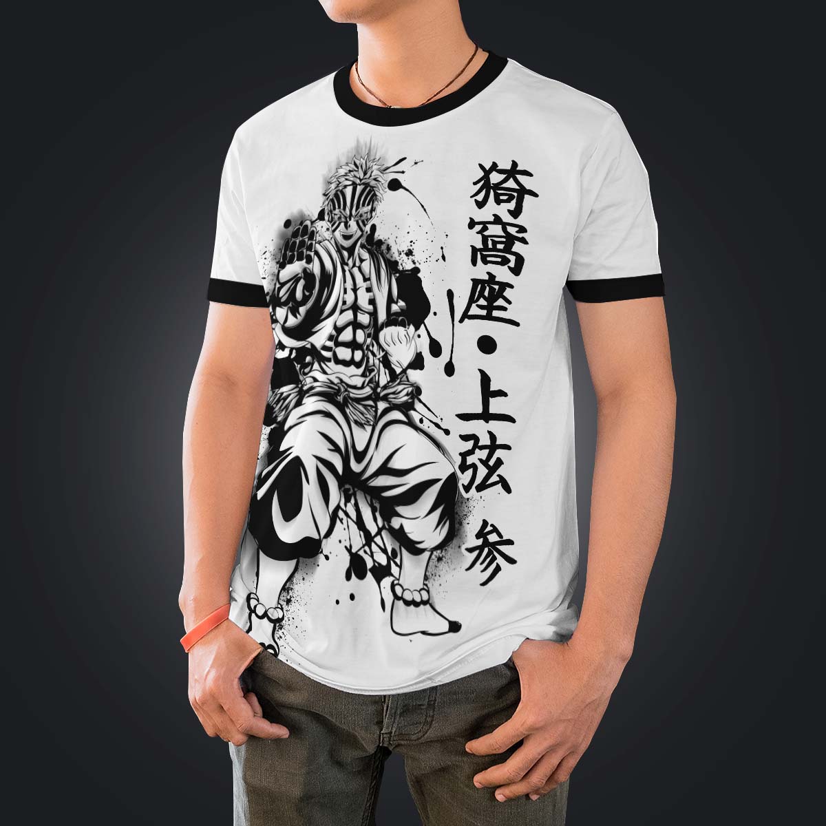 akaza-bw-unisex-t-shirt-499077 akaza bw unisex t shirt 499077 - Gear Anime