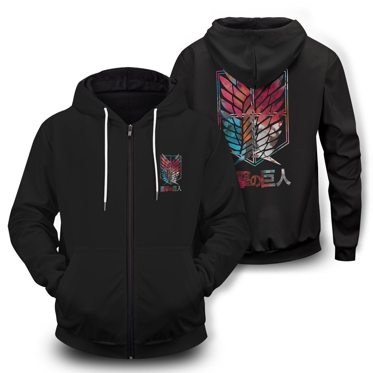 aot survey corps unisex zipped hoodie 138654 - Gear Anime