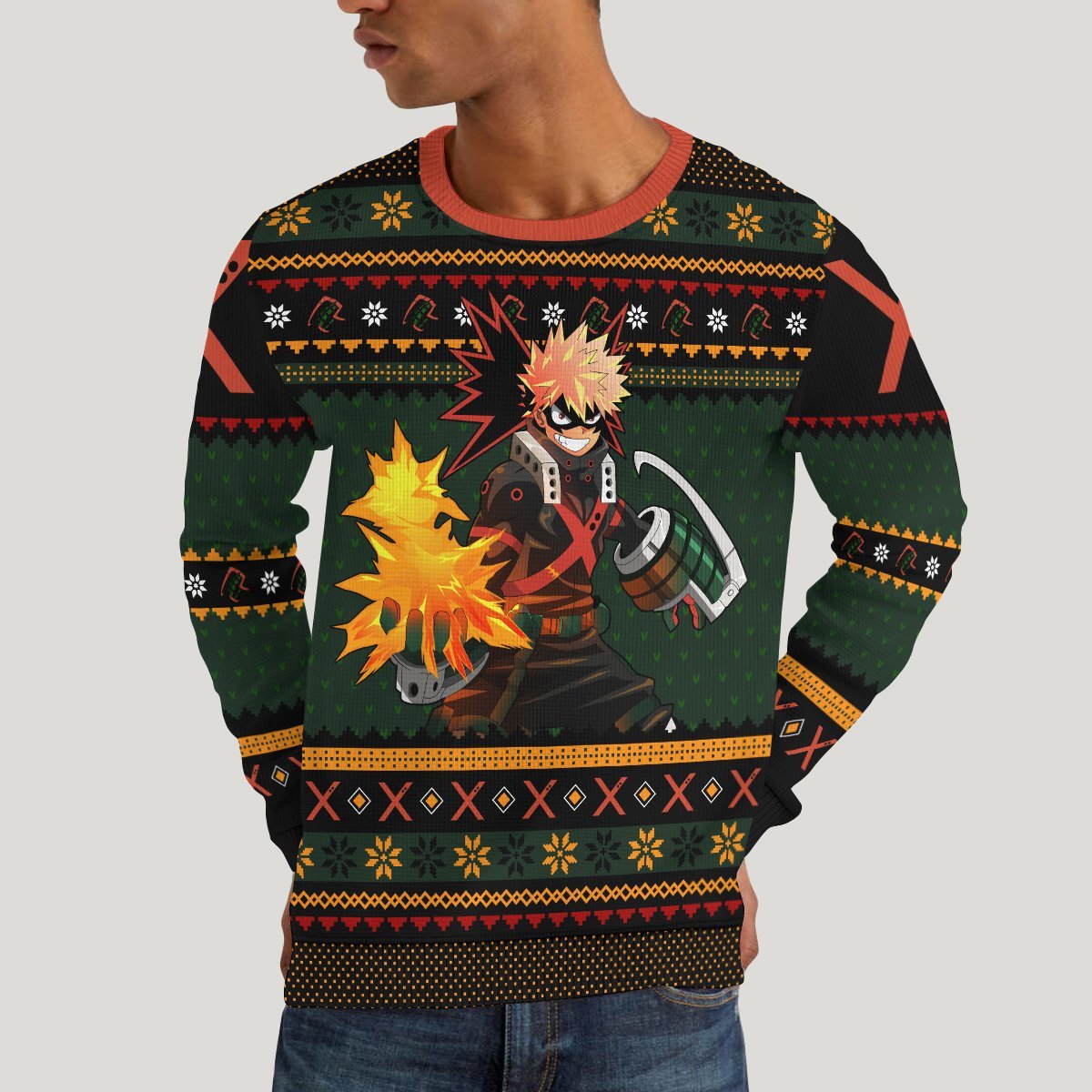 bakugo-fire-xmas-unisex-wool-sweater-498145 bakugo fire xmas unisex wool sweater 498145 - Gear Anime
