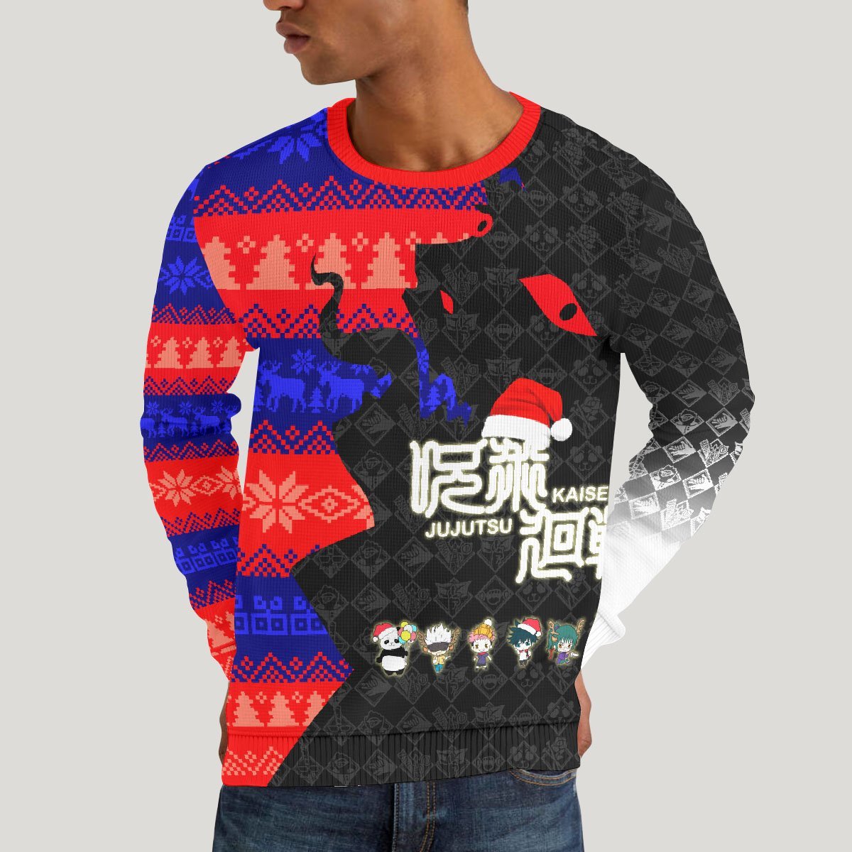 chibi-sorcerer-xmas-unisex-wool-sweater-589592 chibi sorcerer xmas unisex wool sweater 589592 - Gear Anime