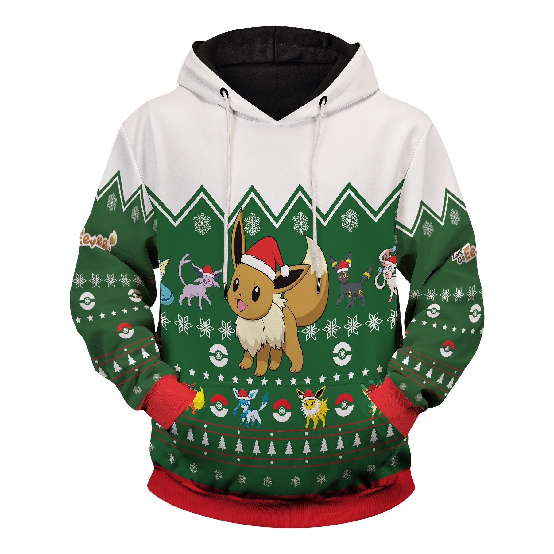 Pokemon Hoodies - Christmas Evee Unisex Pullover Hoodie FH0709 4 - Gear Anime christmas evee unisex pullover hoodie 237287 - Gear Anime