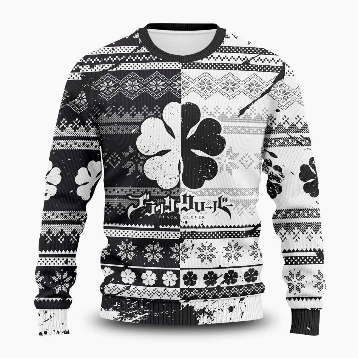 Black Clover Sweaters - Five-Leaf Clover Unisex Wool Sweater FH0709 10 - Gear Anime five leaf clover unisex wool sweater 440564 - Gear Anime