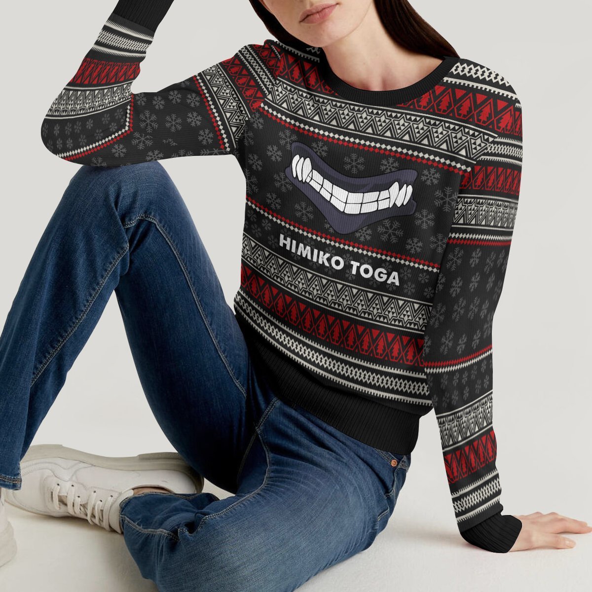 himiko-bite-xmas-unisex-wool-sweater-712502 himiko bite xmas unisex wool sweater 712502 - Gear Anime